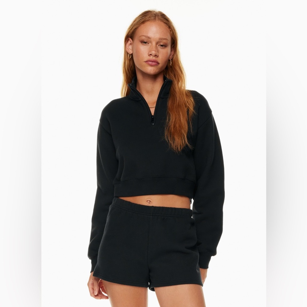 TNA Black Cozy Fleece Boyfriend Shorts